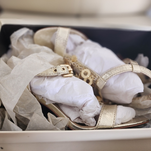 Coach Gold Strappy Heels - Picture 2 of 5